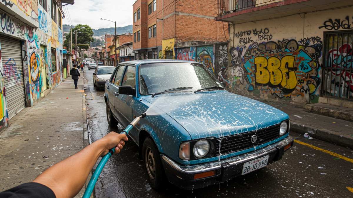 Lavar carros con mangueras
